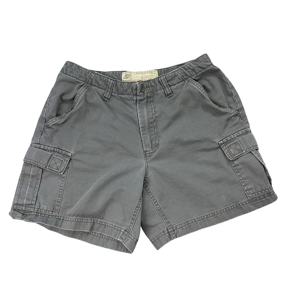 Vintage American Eagle Cargo Shorts Womens 4 Gray Canvas 90s Y2K Grunge 27x6 - Picture 1 of 14